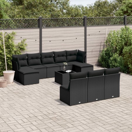 Set mit 11 Stück Gartensofas und Kissen synthetisches Rattan schwarz von , Gartensets - Ref: Foro24-3218295, Preis: 607,73 €,...