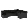 Set de sofás de jardín 10 pzas cojines ratán sintético negro de , Conjuntos de jardín - Ref: Foro24-3218185, Precio: 587,31 €...