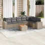 Garden sofa set with beige cushions, 8 pieces, PE rattan. by , Garden sets - Ref: Foro24-3225478, Price: 560,30 €, Discount: %