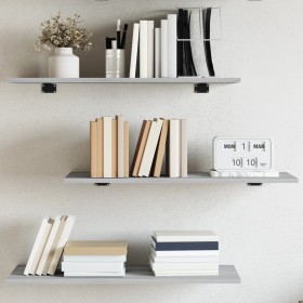 Wall shelves 4 units engineered wood gray Sonoma 80x30x1.5 cm by , Shelves - Ref: Foro24-838269, Price: 45,33 €, Discount: %