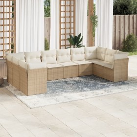 Garden sofa set with beige cushions, 10 pieces, made of synthetic rattan. by , Garden sets - Ref: Foro24-3218198, Price: 746,...