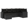 Set aus 6-teiligen Gartensofas und Kissen Kunstrattan schwarz von , Gartensets - Ref: Foro24-3219245, Preis: 365,38 €, Rabatt: %