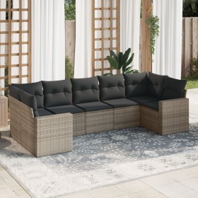 7-piece garden sofa set with gray PE rattan cushions by , Garden sets - Ref: Foro24-3219380, Price: 499,95 €, Discount: %