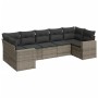 7-piece garden sofa set with gray PE rattan cushions by , Garden sets - Ref: Foro24-3219380, Price: 482,91 €, Discount: %