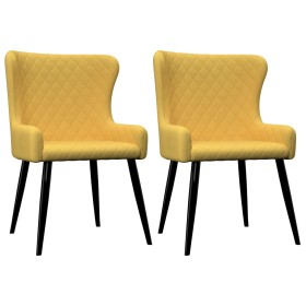 Dining chairs 2 units yellow fabric by vidaXL, dining chairs - Ref: Foro24-282522, Price: 141,99 €, Discount: %