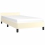 Estructura de cama con cabecero cuero sintético crema 100x200cm de , Camas y somieres - Ref: Foro24-347485, Precio: 92,99 €, ...