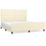 Bed frame with headboard cream synthetic leather 180x200cm by , Beds and slatted bases - Ref: Foro24-3125465, Price: 236,99 €...