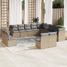 Garden sofa set with cushions 13 pieces beige synthetic rattan by , Garden sets - Ref: Foro24-3250328, Price: 916,19 €, Disco...