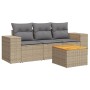 Gartensofa-Set mit Kissen, 4-teilig, beiges synthetisches Rattan von , Gartensets - Ref: Foro24-3257648, Preis: 354,14 €, Rab...