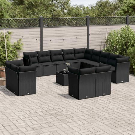 14-piece garden sofa set with black synthetic rattan cushions by , Garden sets - Ref: Foro24-3250394, Price: 1,00 €, Discount: %