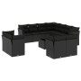 Garden sofa set 12 pieces with black synthetic rattan cushions by , Garden sets - Ref: Foro24-3250354, Price: 877,99 €, Disco...