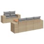 Gartensofa-Set mit Kissen, 6-teilig, beiges synthetisches Rattan von , Gartensets - Ref: Foro24-3257662, Preis: 608,80 €, Rab...