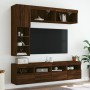 Wall TV cabinets with LED lights 7 pieces oak brown by , TV Furniture - Ref: Foro24-3216763, Price: 228,57 €, Discount: %