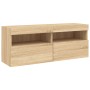 Wall TV cabinets with LED lights 7 pieces sonoma oak by , TV Furniture - Ref: Foro24-3216780, Price: 406,33 €, Discount: %