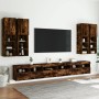 Wall TV cabinets with LED lights 7 pieces smoked oak by , TV Furniture - Ref: Foro24-3216782, Price: 389,11 €, Discount: %