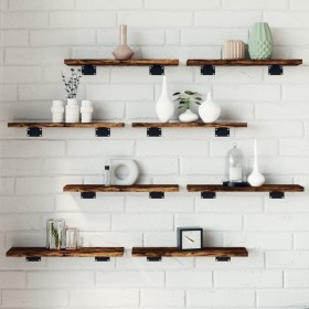 Wall shelves 8 pcs engineered wood smoke oak 40x20x1.5 cm by , Shelves and shelves - Ref: Foro24-838202, Price: 29,99 €, Disc...