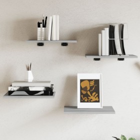 Wall shelves 4 pcs Sonoma gray engineered wood 40x30x1.5 cm by , Shelves and shelves - Ref: Foro24-838209, Price: 25,57 €, Di...