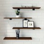 Wall shelves 4 pcs oak brown engineered wood 60x20x1.5cm by , Shelves and shelves - Ref: Foro24-838235, Price: 25,66 €, Disco...