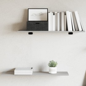 Wall shelves 4 pcs Sonoma gray engineered wood 80x20x1.5 cm by , Shelves and shelves - Ref: Foro24-838263, Price: 33,66 €, Di...