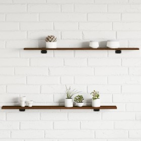 Wall shelves 4 pcs brown engineered wood 100x10x1.5 cm by , Shelves and shelves - Ref: Foro24-838289, Price: 25,99 €, Discoun...