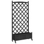 Planter with trellis and wheels solid black fir wood by , Pots and planters - Ref: Foro24-3207655, Price: 93,68 €, Discount: %