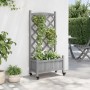 Planter with trellis and wheels solid gray fir wood by , Pots and planters - Ref: Foro24-3207648, Price: 60,92 €, Discount: %