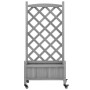 Planter with trellis and wheels solid gray fir wood by , Pots and planters - Ref: Foro24-3207648, Price: 60,92 €, Discount: %