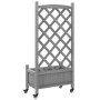 Planter with trellis and wheels solid gray fir wood by , Pots and planters - Ref: Foro24-3207648, Price: 60,92 €, Discount: %