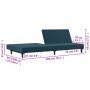 2 seater blue velvet sofa bed by , Sofas - Ref: Foro24-375731, Price: 214,96 €, Discount: %