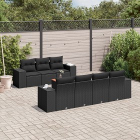 8-teiliges Gartensofa-Set und schwarze synthetische Rattankissen von , Gartensets - Ref: Foro24-3225348, Preis: 575,89 €, Rab...