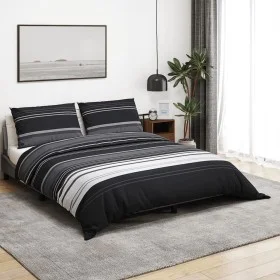 Black and white cotton duvet cover set 140x200 cm by , Duvet covers - Ref: Foro24-136492, Price: 25,05 €, Discount: %