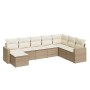 Gartensofa-Set mit beigen Kissen 8 Stück PE-Rattan von , Gartensets - Ref: Foro24-3219348, Preis: 639,45 €, Rabatt: %