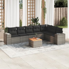 8-piece garden sofa set and gray synthetic rattan cushions by , Garden sets - Ref: Foro24-3225479, Price: 549,97 €, Discount: %