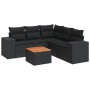 6-teiliges Gartensofa-Set und schwarze synthetische Rattankissen von , Gartensets - Ref: Foro24-3225439, Preis: 416,06 €, Rab...