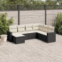 7-teiliges Garten-Essset und schwarze Kissen aus synthetischem Rattan von , Gartensets - Ref: Foro24-3219286, Preis: 444,55 €...