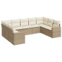 9-teiliges Gartensofa-Set mit beigen synthetischen Rattankissen von , Gartensets - Ref: Foro24-3219388, Preis: 691,95 €, Raba...