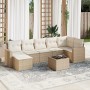 Gartensofa-Set mit beigen Kissen 8 Stück PE-Rattan von , Gartensets - Ref: Foro24-3219278, Preis: 581,55 €, Rabatt: %