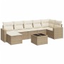 Gartensofa-Set mit beigen Kissen 8 Stück PE-Rattan von , Gartensets - Ref: Foro24-3219278, Preis: 581,55 €, Rabatt: %