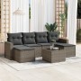 7-piece garden sofa set with gray PE rattan cushions by , Garden sets - Ref: Foro24-3219320, Price: 417,01 €, Discount: %