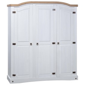 White Corona style Mexican pine wood cabinet with 3 doors by vidaXL, Wardrobes - Ref: Foro24-282622, Price: 451,58 €, Discoun...