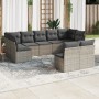 9-piece garden furniture set and gray synthetic rattan cushions by , Garden sets - Ref: Foro24-3218150, Price: 567,78 €, Disc...