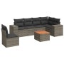 7-piece garden sofa set with gray PE rattan cushions by , Garden sets - Ref: Foro24-3225472, Price: 473,42 €, Discount: %