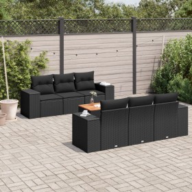 7-teiliges Garten-Essset und schwarze Kissen aus synthetischem Rattan von , Gartensets - Ref: Foro24-3225334, Preis: 534,70 €...