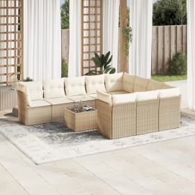 11-teiliges Gartensofa-Set mit beigen synthetischen Rattankissen von , Gartensets - Ref: Foro24-3218228, Preis: 818,00 €, Rab...