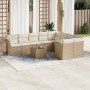 Gartensofa-Set mit beigen Kissen, 10-teilig, synthetisches Rattan von , Gartensets - Ref: Foro24-3218178, Preis: 741,90 €, Ra...