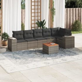 7-piece garden sofa set with gray PE rattan cushions by , Garden sets - Ref: Foro24-3225458, Price: 481,88 €, Discount: %