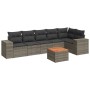 7-piece garden sofa set with gray PE rattan cushions by , Garden sets - Ref: Foro24-3225458, Price: 473,42 €, Discount: %