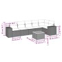 7-piece garden sofa set with gray PE rattan cushions by , Garden sets - Ref: Foro24-3225458, Price: 473,42 €, Discount: %