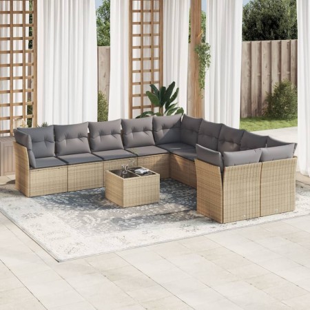 11-piece garden sofa set with beige synthetic rattan cushions by , Garden sets - Ref: Foro24-3218249, Price: 732,98 €, Discou...