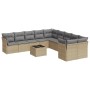 11-teiliges Gartensofa-Set mit beigen synthetischen Rattankissen von , Gartensets - Ref: Foro24-3218249, Preis: 733,32 €, Rab...